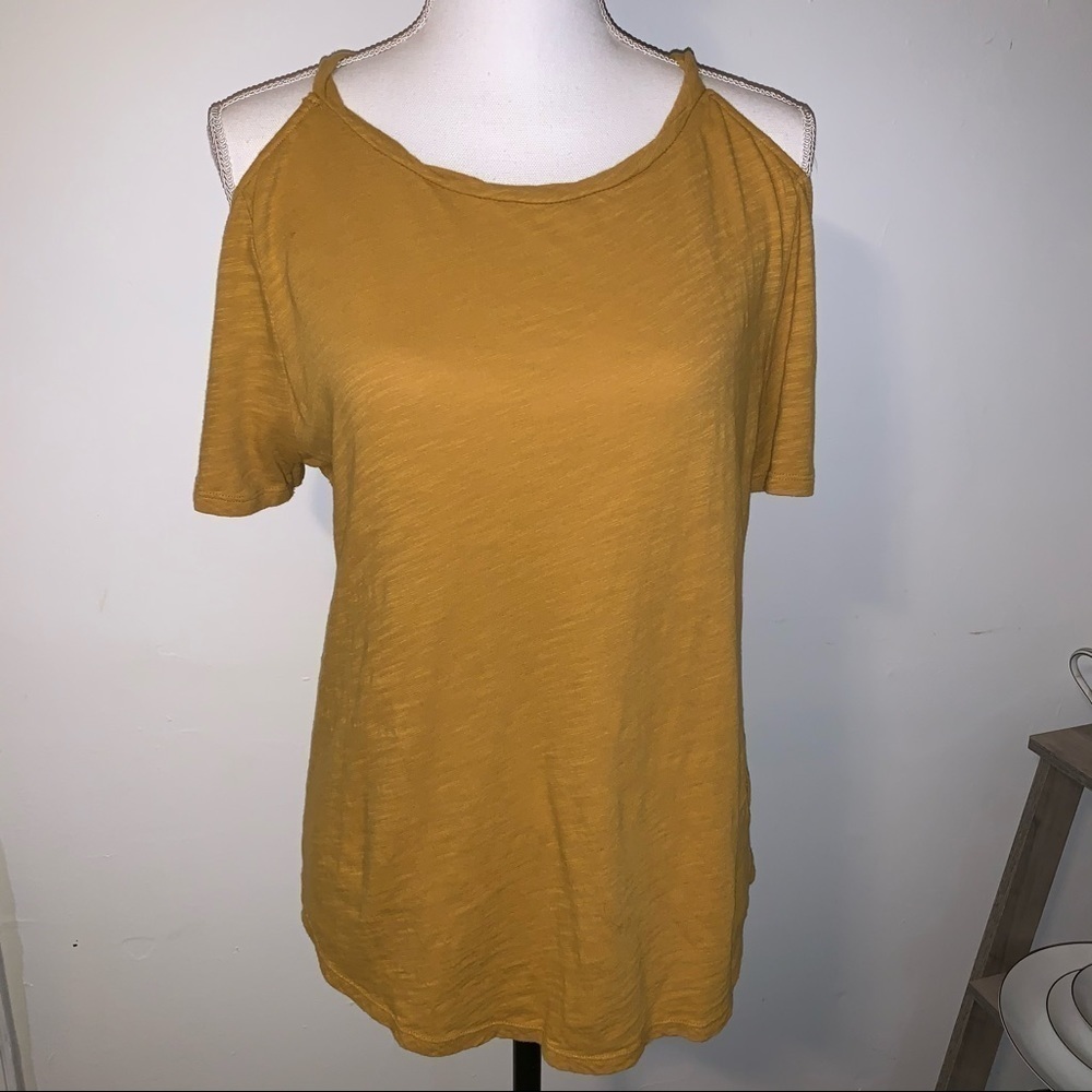 Anthropologie Maeve Cold Shoulder Tee, sz S